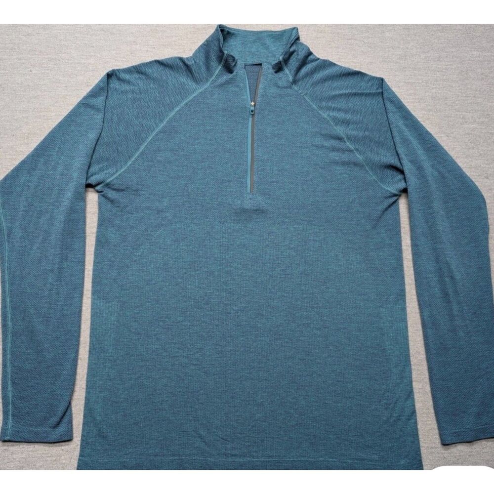Lululemon Metal Vent Tech Zip Jacket Long Sleeve Blue Green Pullover Mens Small